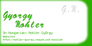 gyorgy mohler business card